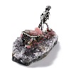 Natural Tourmaline Cluster & Alloy Miner Model Ornament DJEW-D002-02AS-02-3