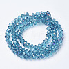 Electroplate Transparent Glass Beads Strands EGLA-A034-T3mm-F17-2