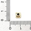 Square Brass Micro Pave Cubic Zirconia Cabochons KK-P345-13G-E04-3