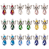 18Pcs 9 Color Electroplate Transparent Glass Pendants PALLOY-TAC0046-10