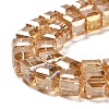 Electroplate Glass Beads Strands EGLA-D018-8x8mm-49-3