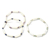 3Pcs 3 Style Natural Mixed Gemstone & White Shell Tube Beaded Stretch Bracelets Set BJEW-TA00430-1