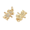 Brass Micro Pave Clear Cubic Zirconia Pendants CU-CBA9AFC-01G-15-2