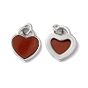 Natural Mixed Stone Heart Charms G-G977-05P-3