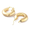 Brass Plain Hoop Earrings EJEW-H301-04G-04-2