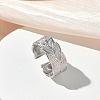 304 Stainless Steel Cuff Open Rings for Women RJEW-L341-03A-P-1
