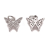 Brass Micro Pave Clear Cubic Zirconia Charms ZIRC-G153-24P-1