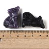 Natural Mixed Gemstone Carved Dog Figurines DJEW-M015-11-3