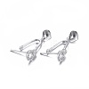 Anti-Tarnish Rhodium Plated 925 Sterling Silver Pendant Bails X-STER-L058-015P-1