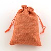 Polyester Imitation Burlap Packing Pouches Drawstring Bags ABAG-R004-18x13cm-02-1