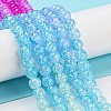 Spray Painted Crackle Glass Beads Strands DGLA-C002-6mm-05-2