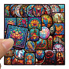 50Pcs Rainbow Color Window Theme PVC Waterproof Self-Adhesive Stickers PW-WG98853-01-2