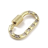 Brass Micro Pave Clear Cubic Zirconia Keychain Rings KK-M293-49G-2