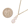 Natural Green Aventurine & Rose Quartz & Amethyst & Carnelian & Dyed Quartz Round Beaded Gourd Shape Pendant 304 Stainless Steel Cable Chain Necklaces for Women NJEW-JN05656-5