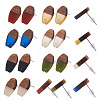 Craftdady 14 Pairs 7 Colors Resin & Walnut Wood Stud Earring Findings MAK-CD0001-03-9