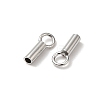 Rhodium Plated 925 Sterling Silver Cord Ends STER-P055-01A-P-2