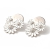 Rack Plating Flower Brass Enamel Stud Earrings EJEW-B062-34P-2