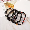 4Pcs 4 Style Natural Gemstone Round Beaded Stretch Bracelets Set BJEW-SZ0002-19-6