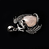Natural Rose Quartz Heart Pendants KK-K331-01AS-06-5