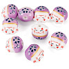 9Pcs Handmade Printed Porcelain Beads PORC-TADJ0001-01A-2