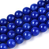 Dyed Natural Mashan Jade Round Beads Strands G-T139-8mm-67E-1