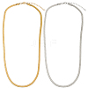 4Pcs 2 Colors 304 Stainless Steel Herringbone Chain Necklaces NJEW-BBC0001-45-7