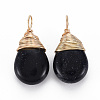 Synthetic Blue Goldstone Pendants G-S359-294F-2