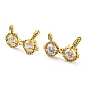 Brass Micro Pave Cubic Zirconia Stud Earrings EJEW-D090-01G-1