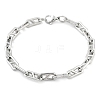 304 Stainless Steel Oval Link  Chain Bracelets for Women Men BJEW-F488-49A-P-4