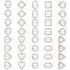   36pcs 9 style Brass Crystal Rhinestones Slide Heart Buckles KK-PH0001-87-1