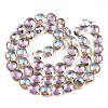 Transparent Electroplate Glass Bead Strands EGLA-P049-01A-HR01-2