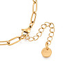 Ion Plating(IP) 304 Stainless Steel Paperclip Chain Necklace NJEW-D045-14G-03-2