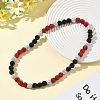 1Pc Polymer Clay Rhinestone Round Beaded Stretch Necklaces NJEW-SP0001-14B-5