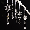 5Pcs Acrylic Transparent Icicle Snowflake Pendant Decorations HJEW-D003-01B-1