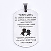 Non-Tarnish 201 Stainless Steel Quote Pendants STAS-T044-233P-1