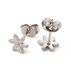 304 Stainless Steel Snowflake Stud Earrings for Women EJEW-I281-34P-2