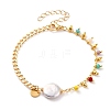 Natural Baroque Pearl Keshi Pearl Link Bracelets BJEW-JB05803-05-1