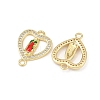 Brass Micro Pave Clear Cubic Zirconia Virgin Mary Connector Charms KK-L251-20G-01-2
