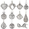 SUNNYCLUE 10Pcs 10 Styles Tibetan Style Brass Cage Pendants KK-SC0004-32-1