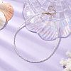 3mm Rond Shell Pearl Beaded Necklace for Women NJEW-JN05077-2