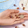 8Pcs 4 Styles Brass Glass Pendants KK-TA0008-17-5