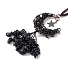 Natural Mixed Stone Moon with Chips Tassel Pendant Decorations G-L524-07R-B-4