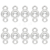 10Pcs 925 Sterling Silver Pave Clear Cubic Zirconia Flat Round Links Connector Charms STER-BC0004-22P-1