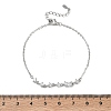Brass Micro Pave Clear Cubic Zirconia Link Bracelets BJEW-E114-01C-P-5