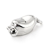 Anti-Tarnish Rhodium Plated 925 Sterling Silver Box Clasps STER-Z001-105A-S-2