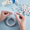 20Pcs White Cube Letter Silicone Beads 12x12x12mm Square Dice Alphabet Beads with 2mm Hole Spacer Loose Letter Beads for Bracelet Necklace Jewelry Making JX432I-5