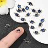 SHEGRACE Brass Pave Cubic Zirconia Square Connector Charms XGRQ2O860-440C-G-5