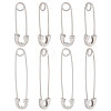 Beebeecraft 4 Pairs 2 Size 925 Sterling Silver Safety Pin Shape Hoop Earrings for Women EJEW-BBC0001-12B-1