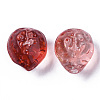 Transparent Spray Painted Glass Beads X-GLAA-R215-01-B02-2