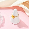 Natural Amber Beads Finger Rings RJEW-JR01038-1